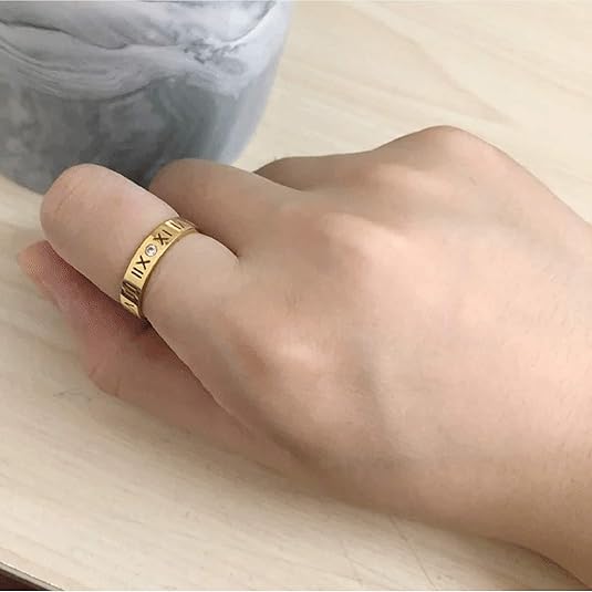 18K GOLD PLATED STAINLESS STEEL FINGER RING