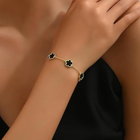 18K GOLD PLATED STAINLESS STEEL "FLOWERS" BRACELET