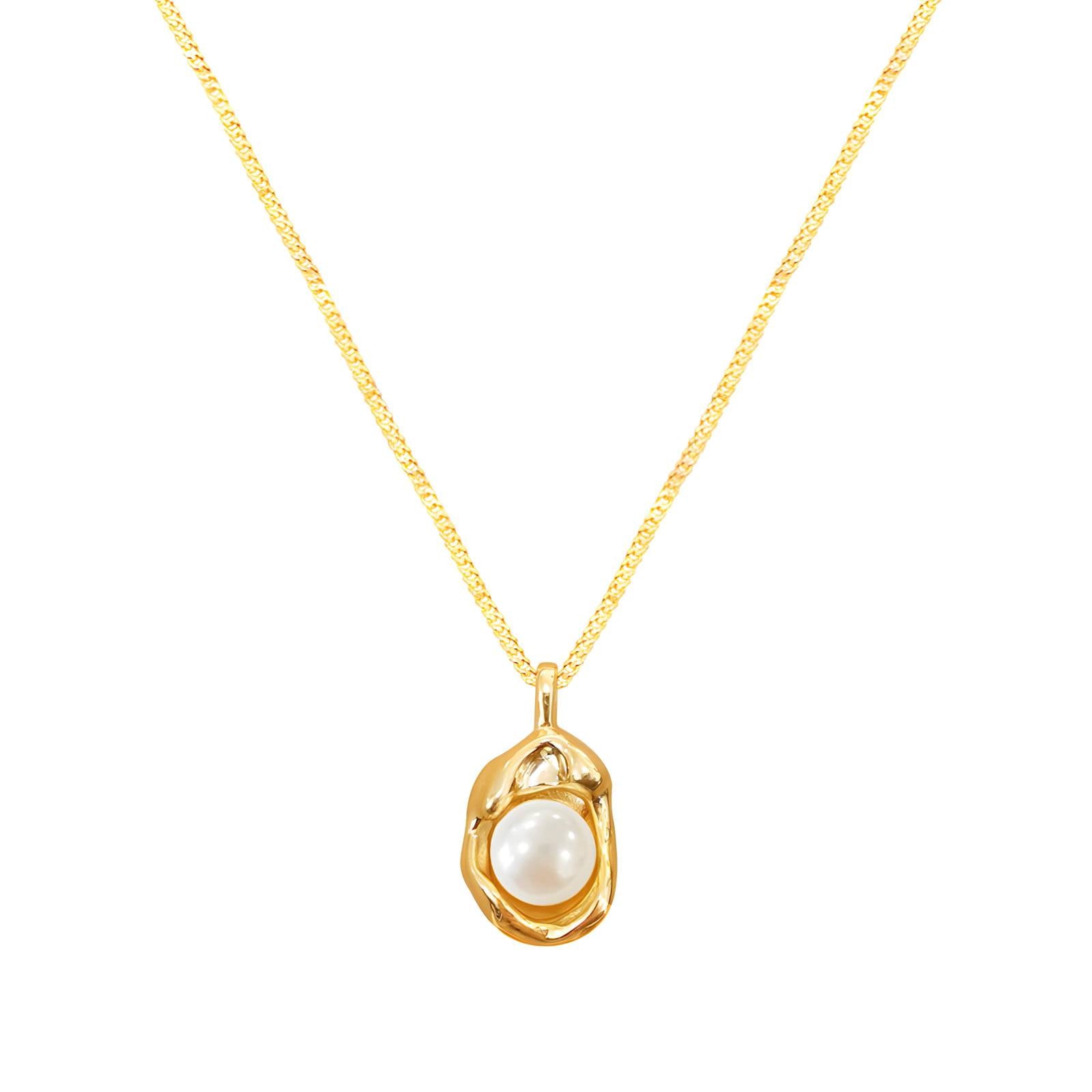 18K Gold Plated Stainless Steel Necklace with Waterproof and Hypoallergenic Feature