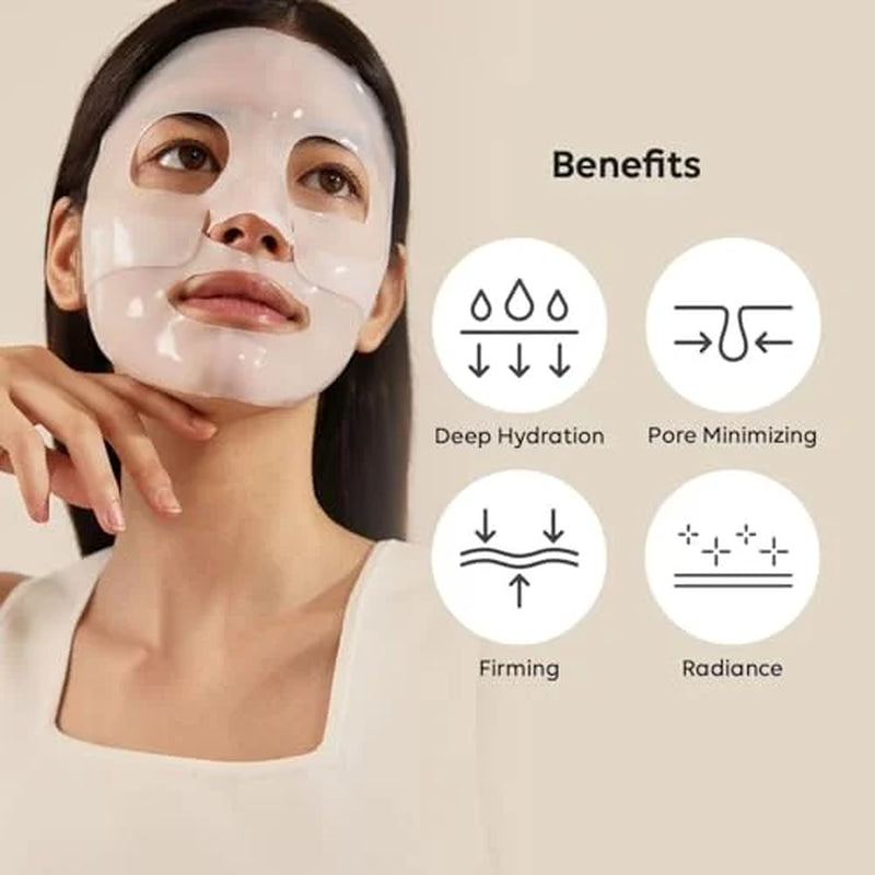 Bio-Collagen Real Deep Mask, Hydrating Overnight Mask, Pore Minimizing, Elasticity Improvement, 34G X4Ea