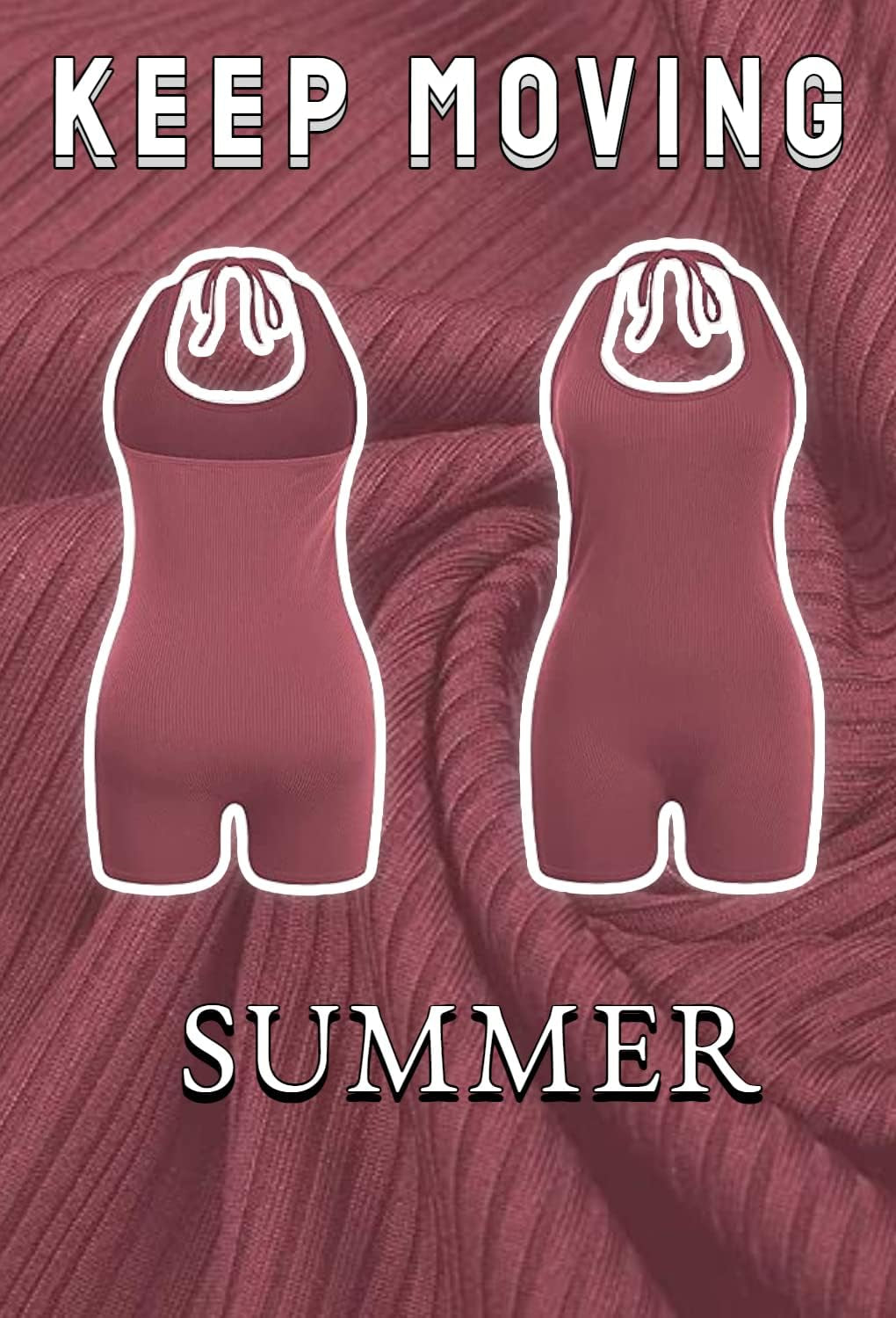 Sexy Backless Jumpsuit for Women Summer, Sleeveless Tank Top Bodycon Short Romper, One Piece Ribbed Short Bodysuit