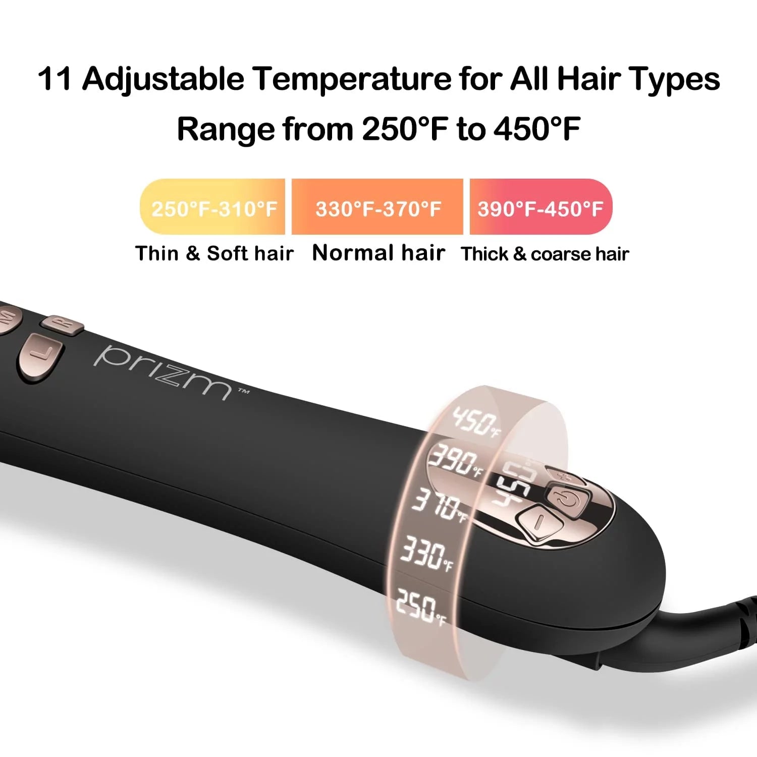 1 Inch Wavy Professional Rotating Curling Iron, Nano Titanium Automatic Curling Iron with 11 Adjustable Temps 250°F to 450°F, Anti-Scald & Dual Voltage