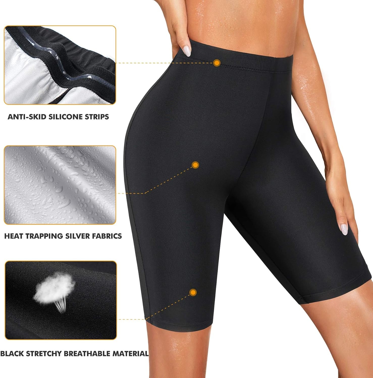 Women Sauna Sweat Shorts Hot Fitness Capris Pants Exercise Leggings High Waist Thermo Workout Gym Short Pants