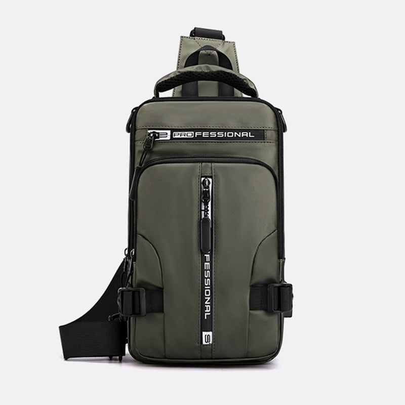 Men's Nylon Backpack With USB Charging