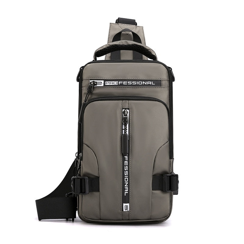 Men's Nylon Backpack With USB Charging