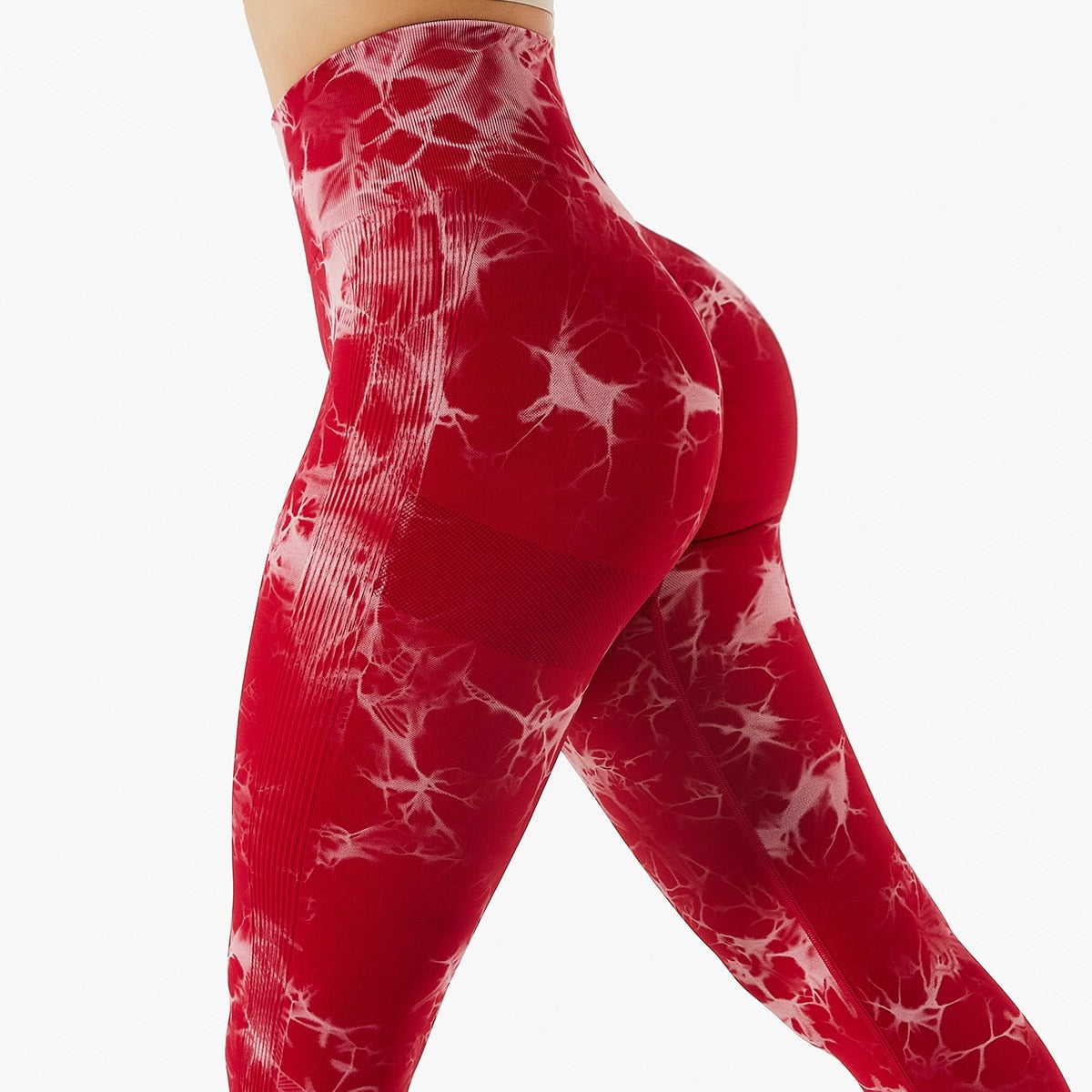 WOMEN HIGH WASIT TIE DYE RUNNING LEGGINGS