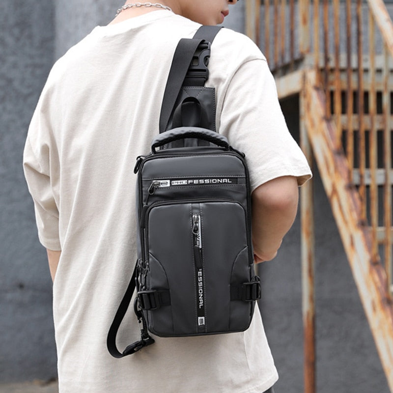 Men's Nylon Backpack With USB Charging