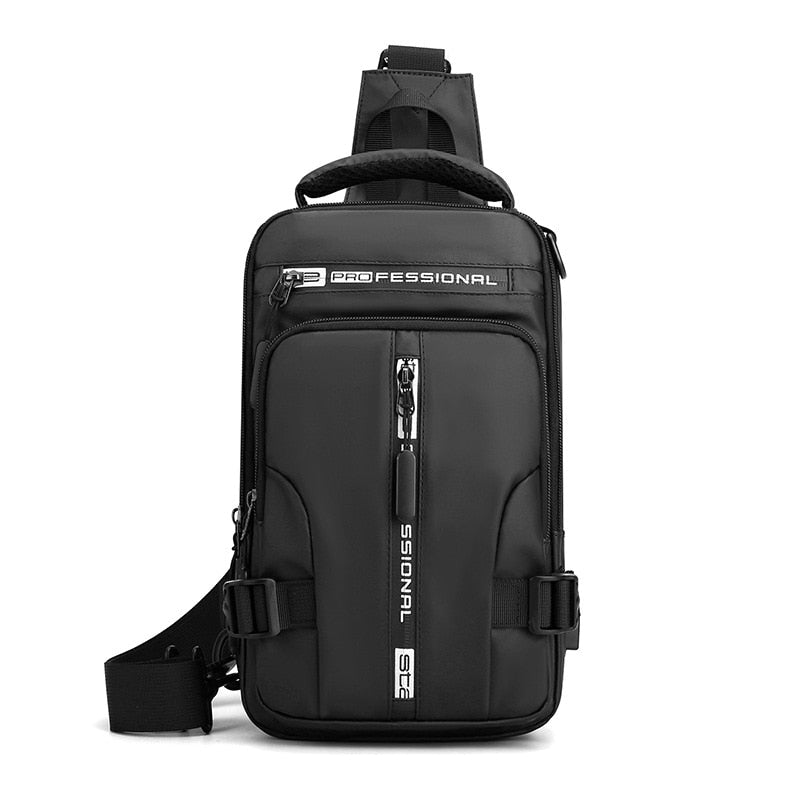 Men's Nylon Backpack With USB Charging