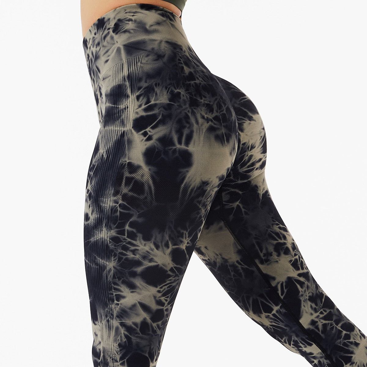 WOMEN HIGH WASIT TIE DYE RUNNING LEGGINGS