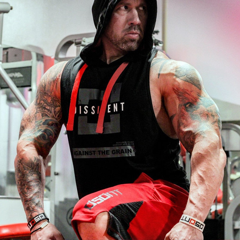 Tank Top With Hood For Bodybuilders