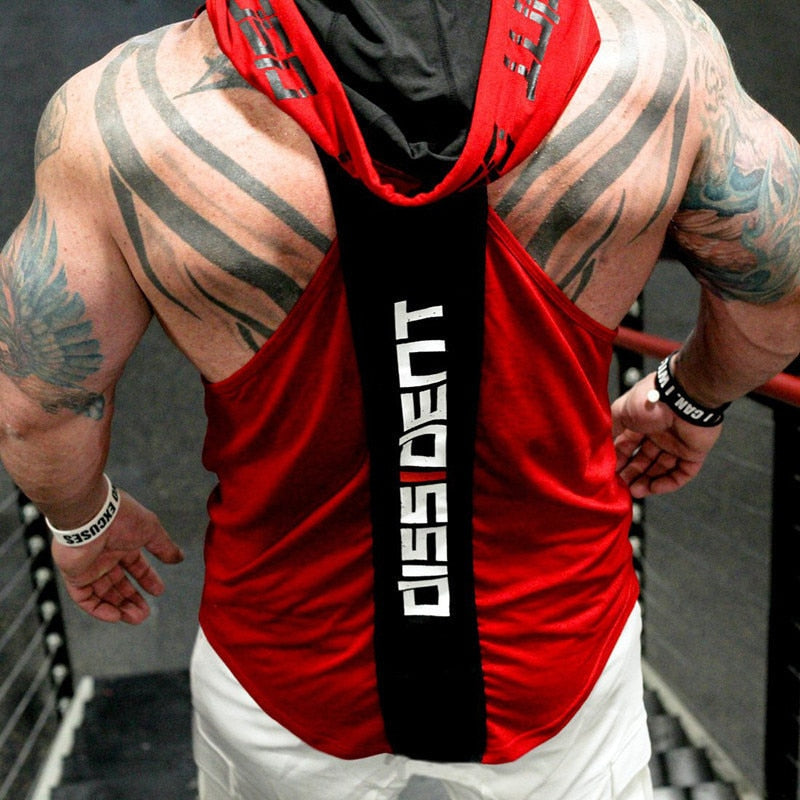 Tank Top With Hood For Bodybuilders